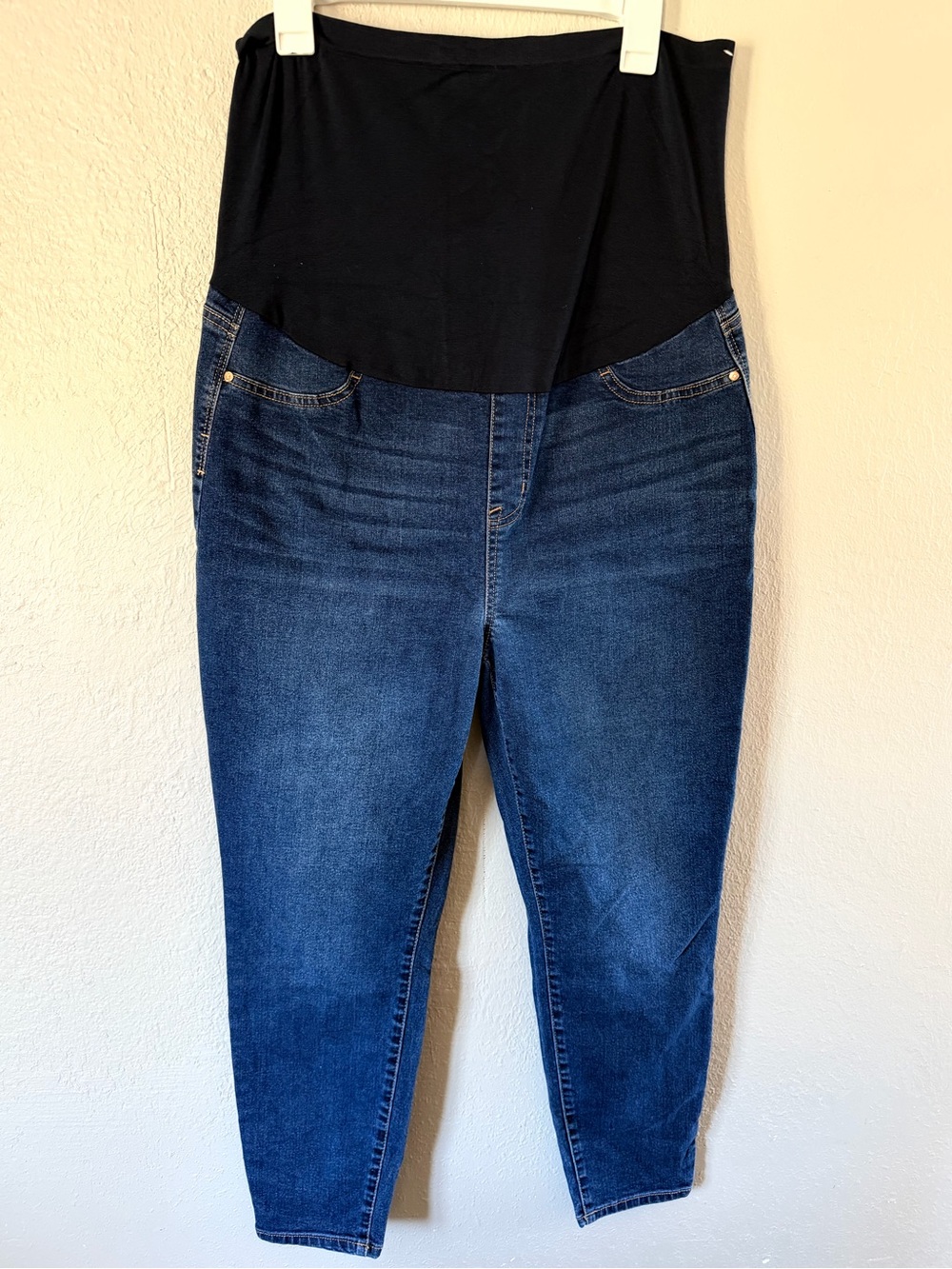 Celebrity Pink Plus Size 1X Maternity Over Belly Skinny Dark Blue Denim Jeans